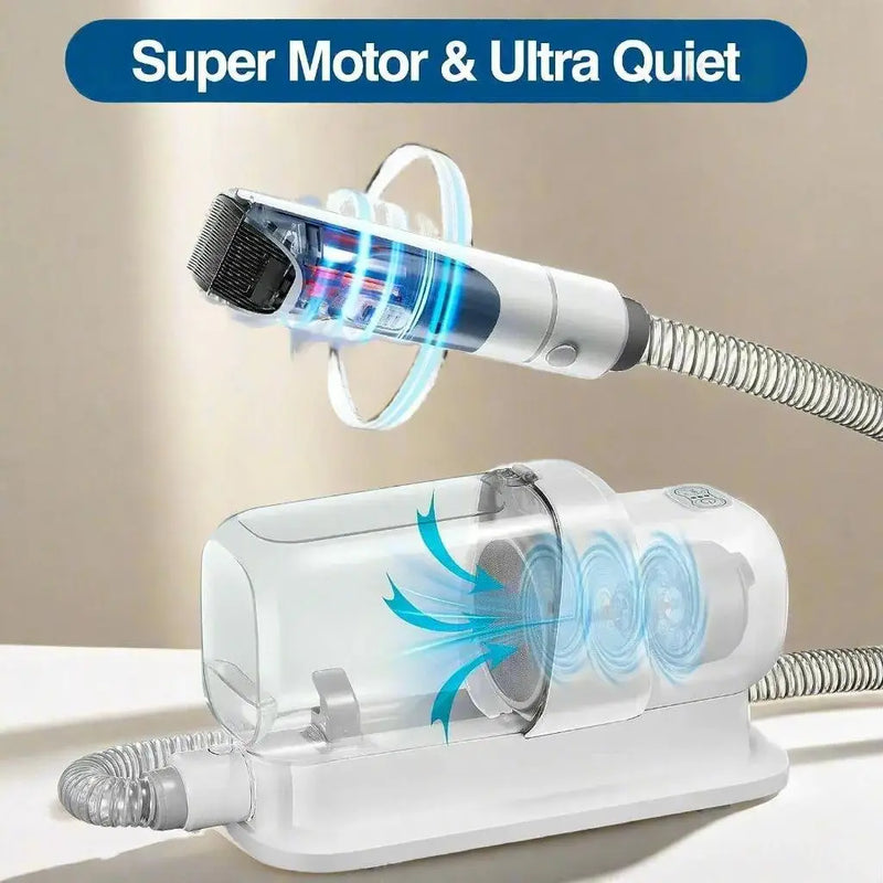 Professional Pet Grooming Vacuum with super motor and ultra-quiet operation. Achieve salon-quality pet grooming at home with low noise and efficient suction.