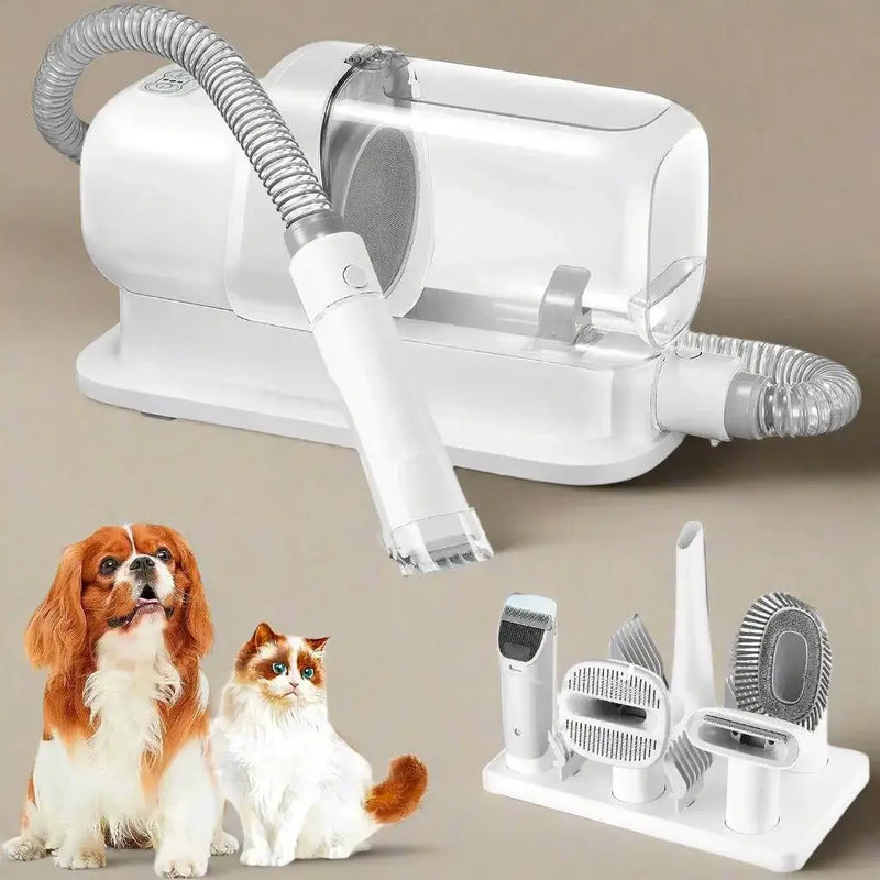 Professional Pet Grooming Vacuum with multiple attachments for dogs and cats. Achieve salon-quality grooming at home with low-noise operation.